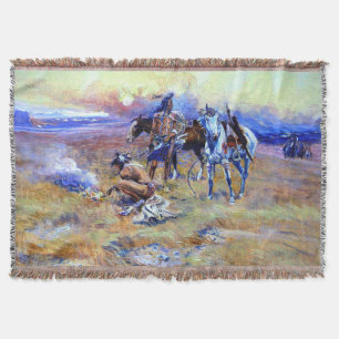 Blackfeet Burning Crow Büffelgebiet Charles M Rus Decke