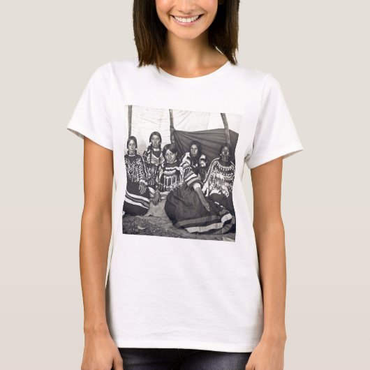 Blackfeet-indische Damen Vintages Stereoview T-Shirt (Vorderseite)