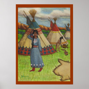 Blackfoot amerikanischer Ureinwohner Poster