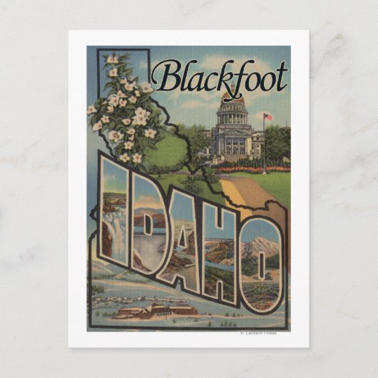 Blackfoot, Idaho - Große Buchstabszenen Postkarte (Vorderseite)