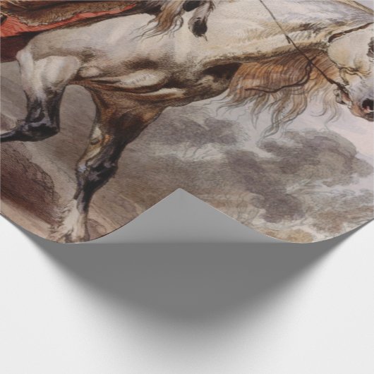 Blackfoot Inder auf dem arabischen Pferd, das Geschenkpapier (Ecke)