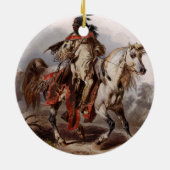 Blackfoot Inder auf dem arabischen Pferd, das Keramikornament (Hinten)