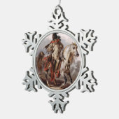 Blackfoot Inder auf dem arabischen Pferd, das Schneeflocken Zinn-Ornament (Rechts)