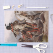 Blackfoot Inder auf dem arabischen Pferd, das Seidenpapier (Handwerk)