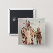 Blackfoot indischer PET-Toh-Pipi-Kuss, die Button (Vorne & Hinten)