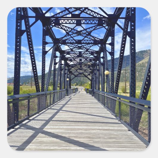 Blackfoot River Crossing Quadratischer Aufkleber (Vorderseite)