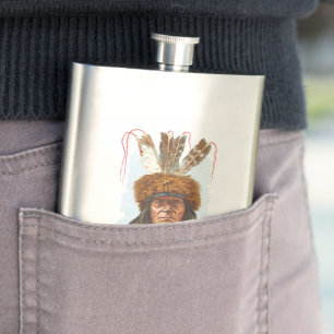 Blackfoot-Sioux-Leiter: Großes Rasiermesser Flachmann