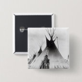 Blackfoot tapferes, nahe Calgary, Alberta, 1889 Button (Vorne & Hinten)