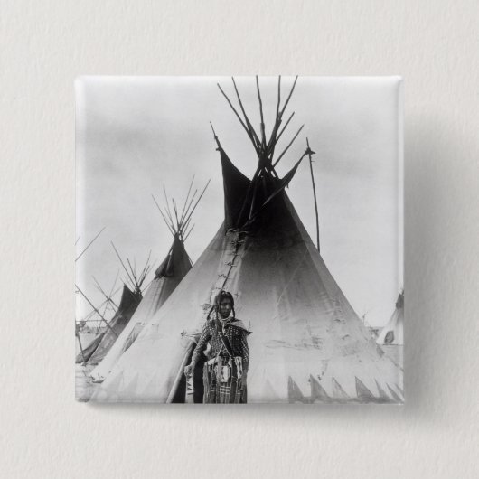 Blackfoot tapferes, nahe Calgary, Alberta, 1889 Button (Vorderseite)