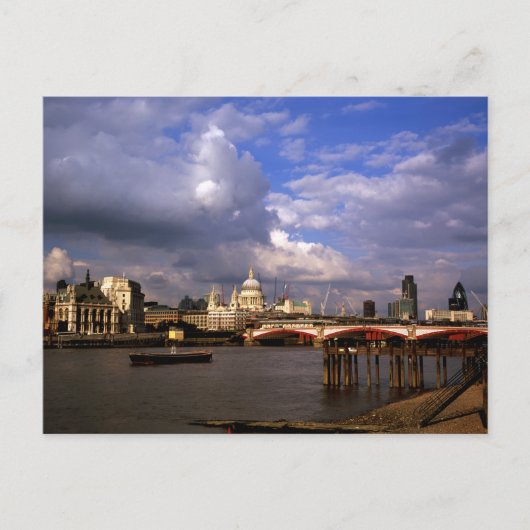 Blackfriars Bridge und St. Paul's Cathedral Postkarte (Vorderseite)