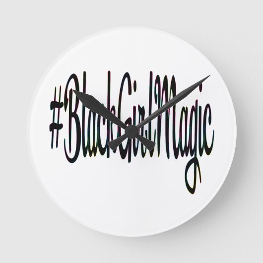 #BlackGirlMagic Runde Wanduhr (Vorderseite)