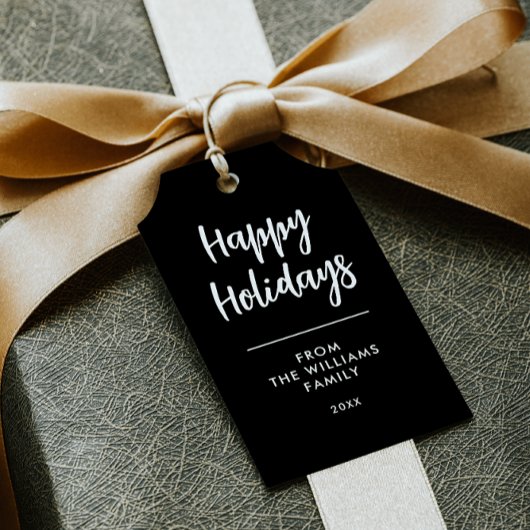 BLACKHAPPY HOLIDAYS NAME DIY CHRISTMAS GIFT TAG