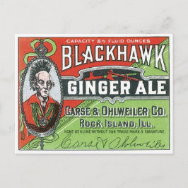 Blackhawk Ginger Ale Rock Island Illinois Vintag Postkarte