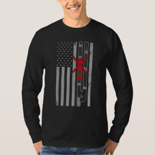 Blackhawk Militär Helikopter American Flag Runway T-Shirt