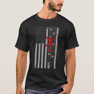 Blackhawk Militär Helikopter American Flag Runway T-Shirt