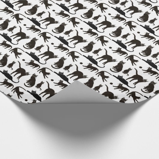 Blackie das schwarze Katzen-Packpapier Geschenkpapier (Ecke)