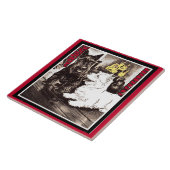 Blackie und Whitie am Feuer Fliese (Seite)