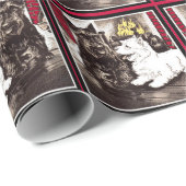 Blackie und Whitie am Feuer Geschenkpapier (Rolleneckpunkt)