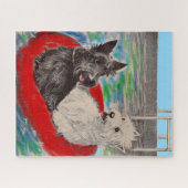 Blackie und Whitie auf einem Floss Puzzle (Horizontal)