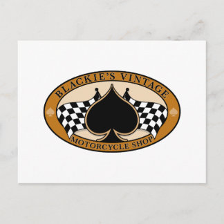 Blackie's Vintage-Motorradladen Postkarte