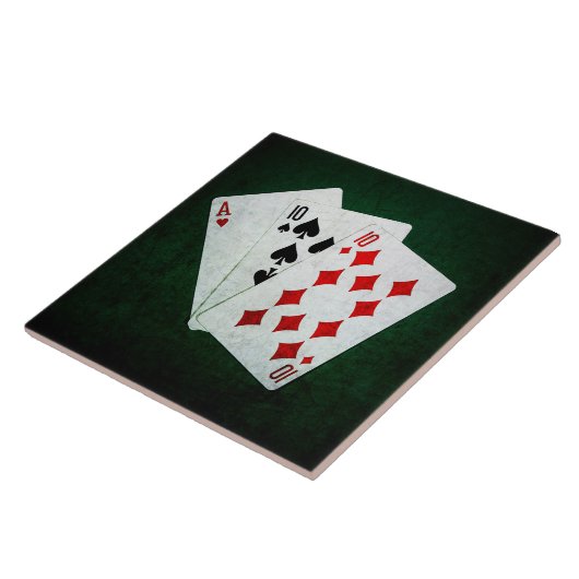 Blackjack 21 Punkt - As, 10, 10 Fliese (Seite)