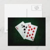 Blackjack 21 Punkt - As, 10, 10 Postkarte (Vorne/Hinten)