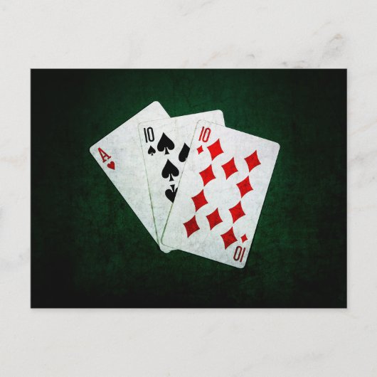 Blackjack 21 Punkt - As, 10, 10 Postkarte (Vorderseite)