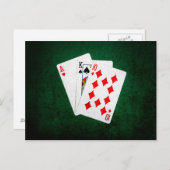 Blackjack 21 Punkt - As, King, zehn Postkarte (Vorne/Hinten)