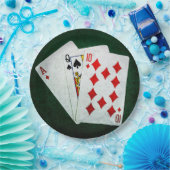 Blackjack 21 Punkt - As, Queen, Zehn Pappteller (Party)