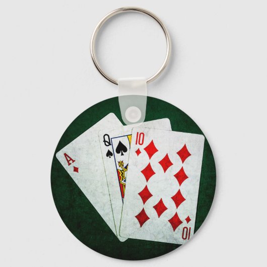 Blackjack 21 Punkt - As, Queen, Zehn Schlüsselanhänger (Vorderseite)