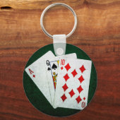 Blackjack 21 Punkt - As, Queen, Zehn Schlüsselanhänger (Vorderseite)