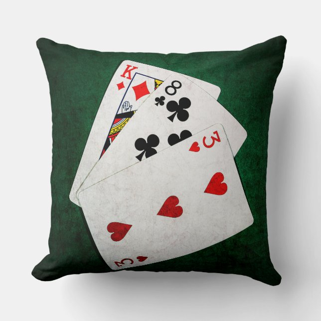 Blackjack 21 Punkt - König, Acht, Drei Kissen (Vorderseite)