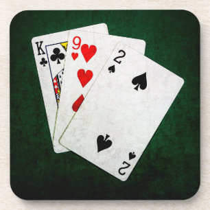 Blackjack 21 Punkt - König, neun, zwei Getränkeuntersetzer