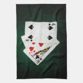 Blackjack 21 Punkt - Königin, Sieben, Vier Geschirrtuch (Vertikal)