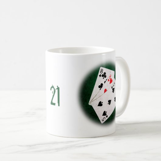 Blackjack 21 Punkte - 8, 8, 5 Punkte Kaffeetasse (VorderseiteRechts)