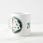 Blackjack 21 Punkte - 8, 8, 5 Punkte Kaffeetasse (Vorderseite Links)