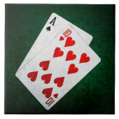 Blackjack 21 Punkte - As, 10 Fliese (Vorderseite)