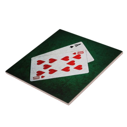 Blackjack 21 Punkte - As, 10 Fliese (Seite)