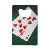 Blackjack 21 Punkte - As, 10 Geldkarten Flaschenöffner (Vorderseite)