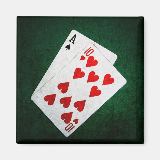 Blackjack 21 Punkte - As, 10 Magnet (Vorne)