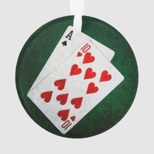 Blackjack 21 Punkte - As, 10 Ornament