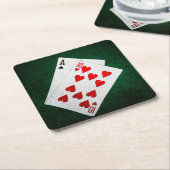 Blackjack 21 Punkte - As, 10 Rechteckiger Pappuntersetzer (angewinkelt)