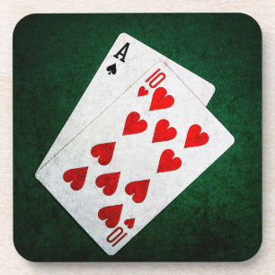 Blackjack 21 Punkte - As, 10 Untersetzer