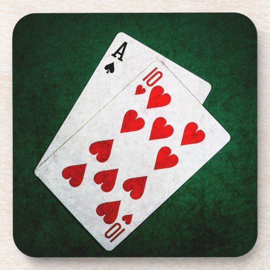 Blackjack 21 Punkte - As, 10 Untersetzer (Vorderseite)