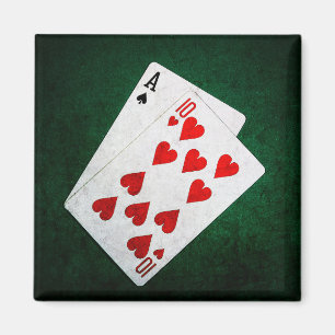 Blackjack 21 Punkte - Ass, Zehn Magnet