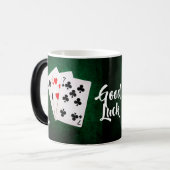 Blackjack 21 Punkte - drei Karten Sieben - Viel Gl Verwandlungstasse (Vorderseite Links)