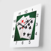 Blackjack 21 - Sieben, Sieben, Sieben Quadratische Wanduhr (Winkel)