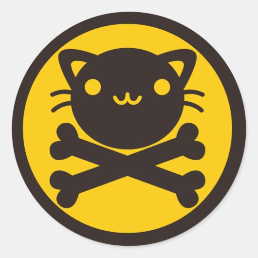 BlackJack(Cat) Runder Aufkleber (Vorderseite)