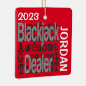 Blackjack Dealer Extraordinaire CUSTOM Keramikornament (Rechts)