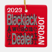 Blackjack Dealer Extraordinaire CUSTOM Keramikornament (Vorderseite)